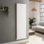Refurbished Sorrento White Vertical Oval Designer Radiator 1600x472mm Double Panel 4468 BTU