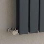 GRADE A1 - Riace Anthracite Vertical Flat Designer Radiator 1800x544mm Double Panel 5557 BTU