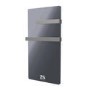 Refurbished 380W Smart Infrared Vertical Anthracite Glass Designer Wall Heater 450x900mm with Optional Towel Rail - IP24 Bathroom Safe