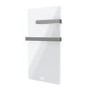 Refurbished 380W Smart Infrared Vertical White Glass Designer Wall Heater 450x900mm with Optional Towel Rail - IP24 Bathroom Safe