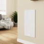 Refurbished 600W Smart Infrared Vertical White Glass Designer Wall Heater 550x1100mm with Optional Towel Rail - IP24 Bathroom Safe
