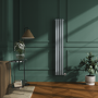 GRADE A1 - Salt & Pepper Vertical Smart Electric Radiator with Wi-Fi Thermostat - 1000W - H1600xW236 - Bathroom Safe