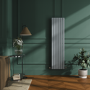 GRADE A1 - Riace Salt & Pepper Vertical Flat Designer Radiator 1600x408mm Single Panel 2442 BTU