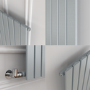 GRADE A1 - Riace Salt & Pepper Vertical Flat Designer Radiator 1600x408mm Single Panel 2442 BTU