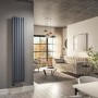 Anthracite Electric Vertical Designer Radiator 2kW with Wifi Thermostat - H1800xW354mm - IPX4 Bathroom Safe