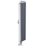 Anthracite Electric Vertical Designer Radiator 2kW with Wifi Thermostat - H1800xW354mm - IPX4 Bathroom Safe