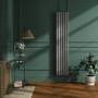 Refurbished Smoked Stone Vertical Smart Electric Radiator with Wi-Fi Thermostat - 2000W - H1800xW354 - Bathroom Safe