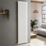 Refurbished Sorrento White Vertical Oval Designer Radiator 1800x472mm Single Panel 3373 BTU