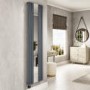 Refurbished Anthracite Electric Vertical Designer Radiator 1.2kW with Mirror and Wifi Thermostat - H1800xW500mm - IPX4 Bathroom Safe