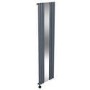 Refurbished Anthracite Electric Vertical Designer Radiator 1.2kW with Mirror and Wifi Thermostat - H1800xW500mm - IPX4 Bathroom Safe