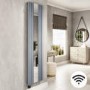 Light Grey Electric Vertical Designer Radiator 1.2kW with Mirror and Wi-Fi Thermostat - H1800xW500mm - IPX4 Bathroom Safe