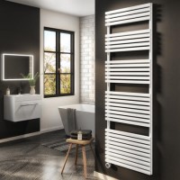 Refurbished White Electric Towel Radiator 1.2kW with Wifi Thermostat - H1800xW600mm - IPX4 Bathroom Safe