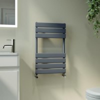 GRADE A1 - Riace Anthracite Vertical Flat Towel Radiator 650x400mm Single Panel 870 BTU