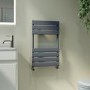 GRADE A1 - Riace Anthracite Vertical Flat Towel Radiator 650x400mm Single Panel 870 BTU
