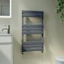GRADE A1 - Riace Anthracite Vertical Flat Towel Radiator 800x450mm Single Panel 1120 BTU