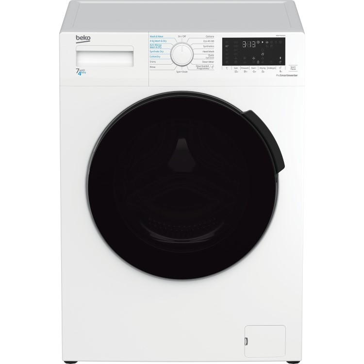 Refurbished Beko WDK742421W Smart Freestanding 7/4KG 1200 Spin Washer Dryer White