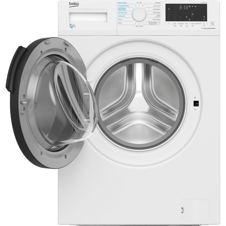 Refurbished Beko WDK742421W Smart Freestanding 7/4KG 1200 Spin Washer Dryer White