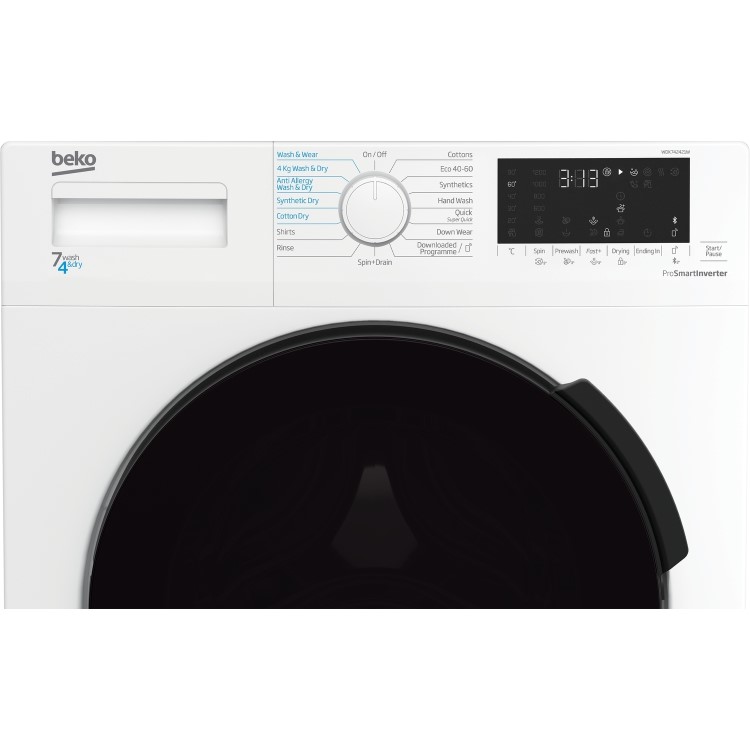 Refurbished Beko WDK742421W Smart Freestanding 7/4KG 1200 Spin Washer Dryer White