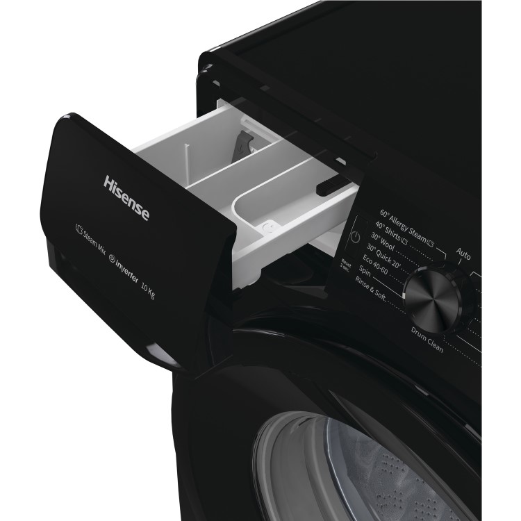 Hisense 10kg 1400rpm Freestanding Washing Machine - Black