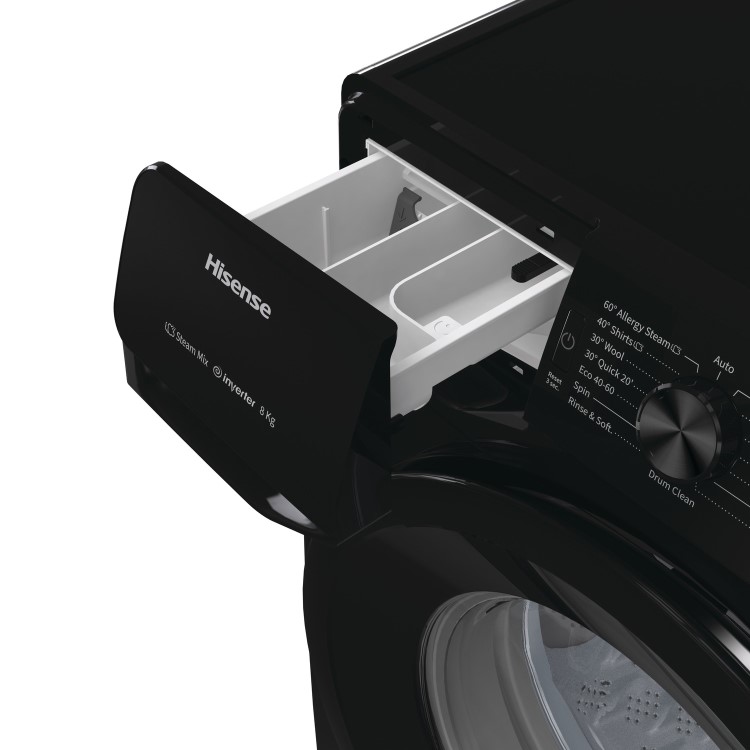 Hisense 8kg 1400rpm Freestanding Washing Machine - Black