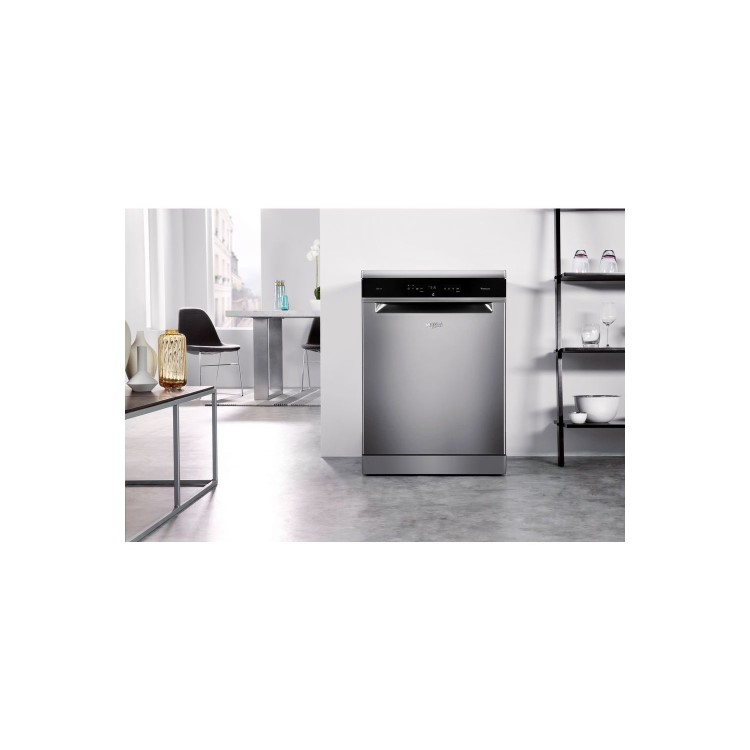Whirlpool WFO3P33DLXUK 14 Place Setting 9.5L Freestanding Full Size Dishwasher - Steel