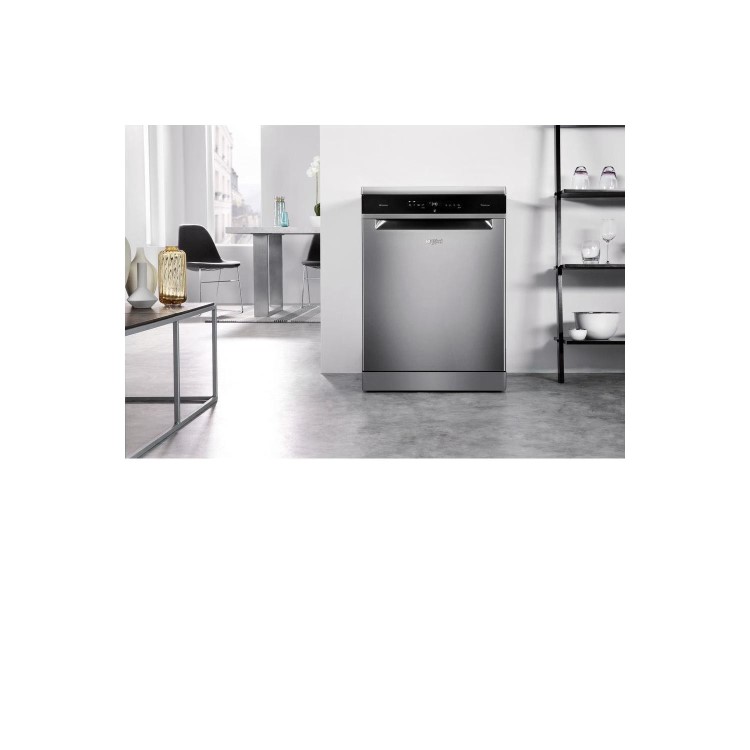 Whirlpool WFO3P33DLXUK 14 Place Setting 9.5L Freestanding Full Size Dishwasher - Steel