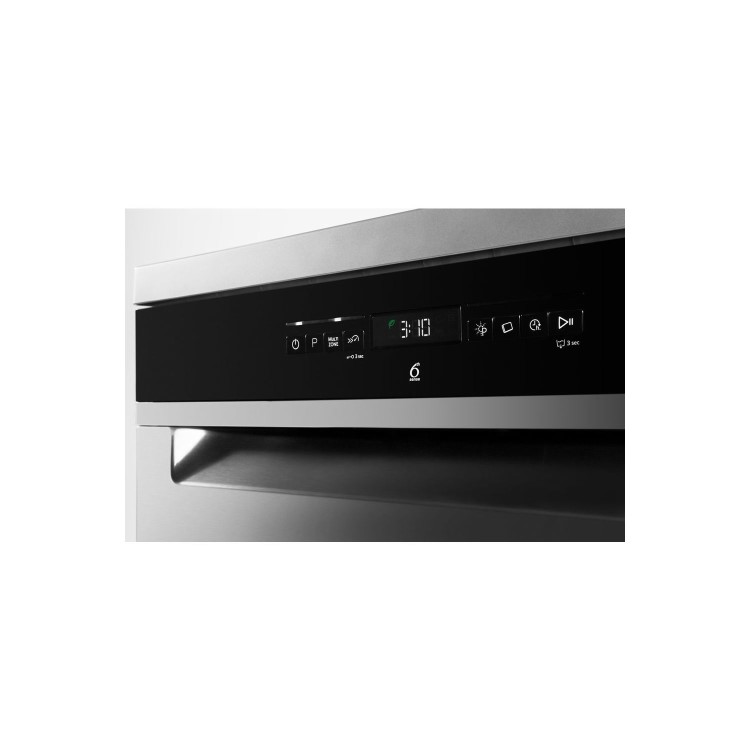 Whirlpool WFO3P33DLXUK 14 Place Setting 9.5L Freestanding Full Size Dishwasher - Steel
