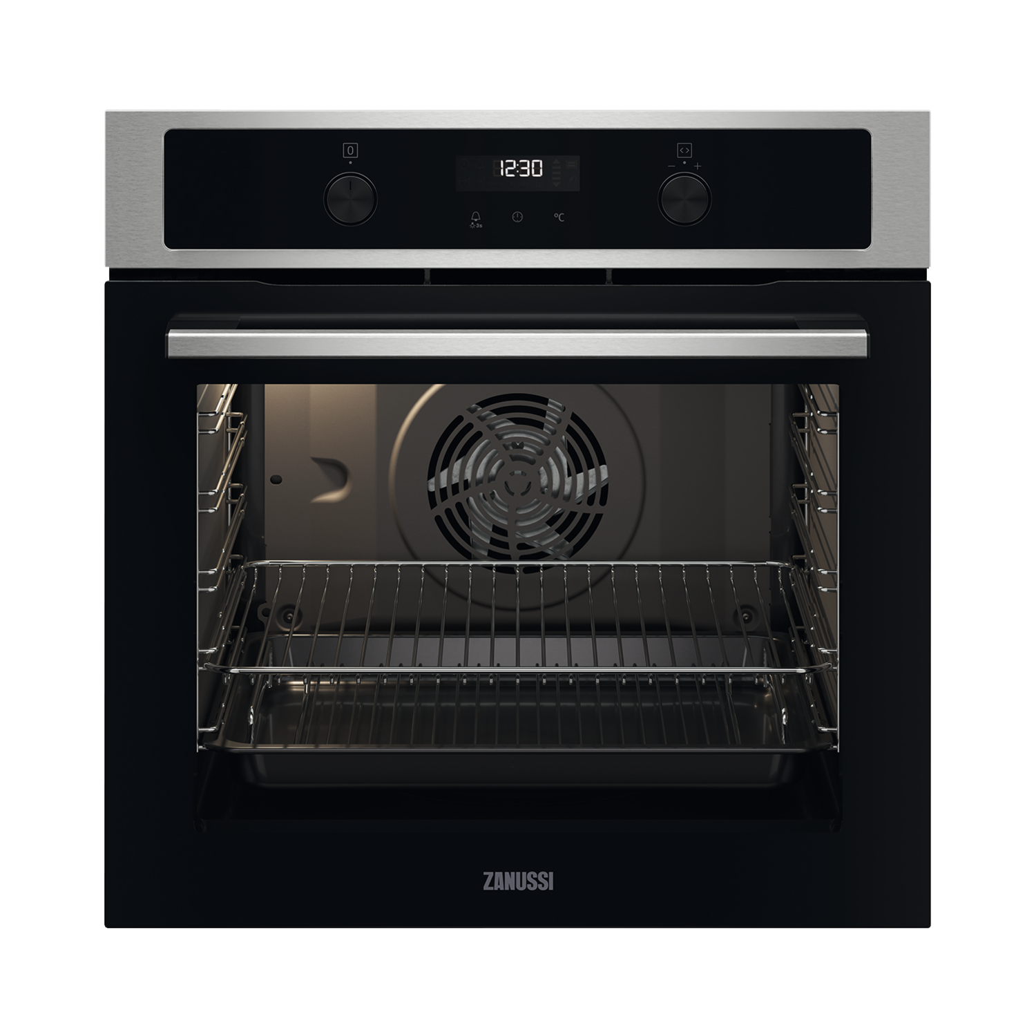 Refurbished Zanussi Series 20 ZOCND7X1 60cm Single Built In Electric Oven Stainless Steel