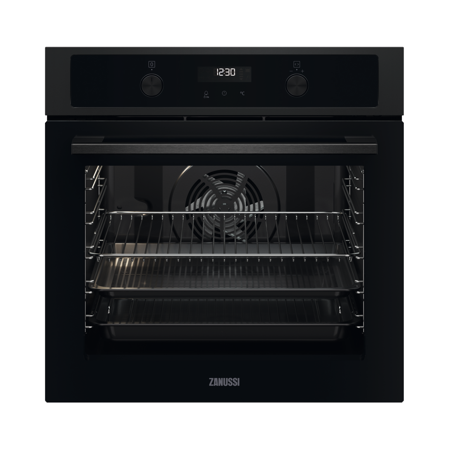 Refurbished Zanussi ZOHNA7K1 60cm Single Built In Electric Oven Black