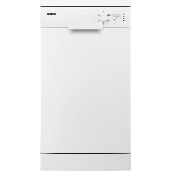 Zanussi Series 20 9 Place Settings Freestanding Slimline Dishwasher - White