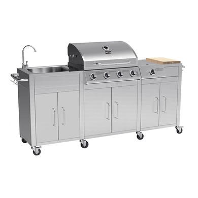 Boss Grill Texas Premium Outdoor Kitchen 4 Burner Gas Bbq With Side Stainless Steel Iqbbqkitss Appliances Direct 4 Burner Gas Bbq Grill With Side, Premium Outdoor Gas Grills