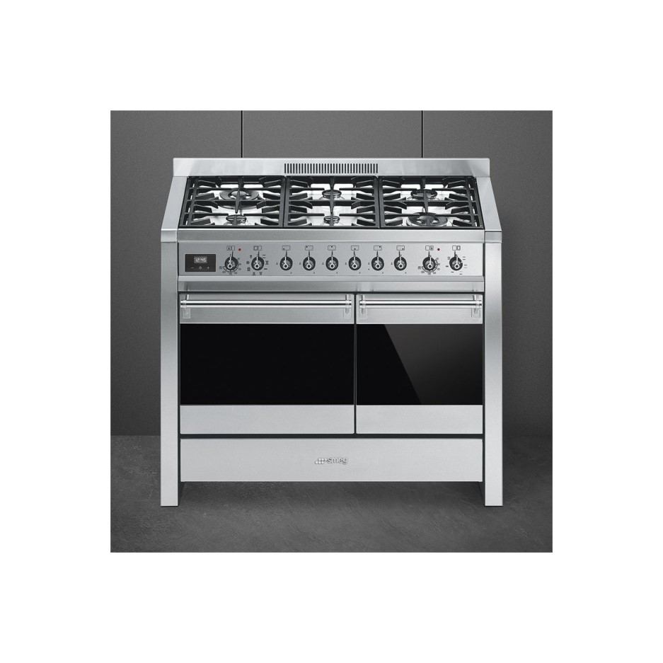 Smeg Opera 100cm Dual Fuel Range Cooker Stainless Steel A281 Appliances Direct