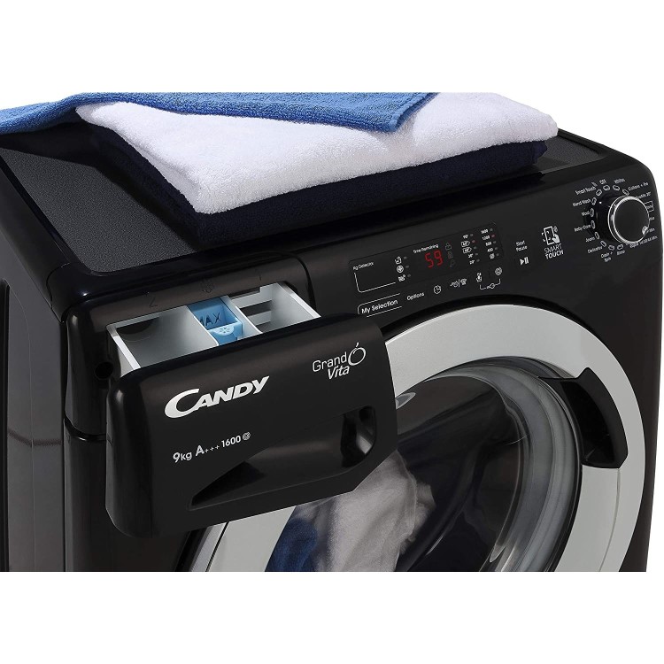 Refurbished Candy Grand'O Vita GVS169DC3B Smart Freestanding 9KG 1600 Spin Washing Machine Black
