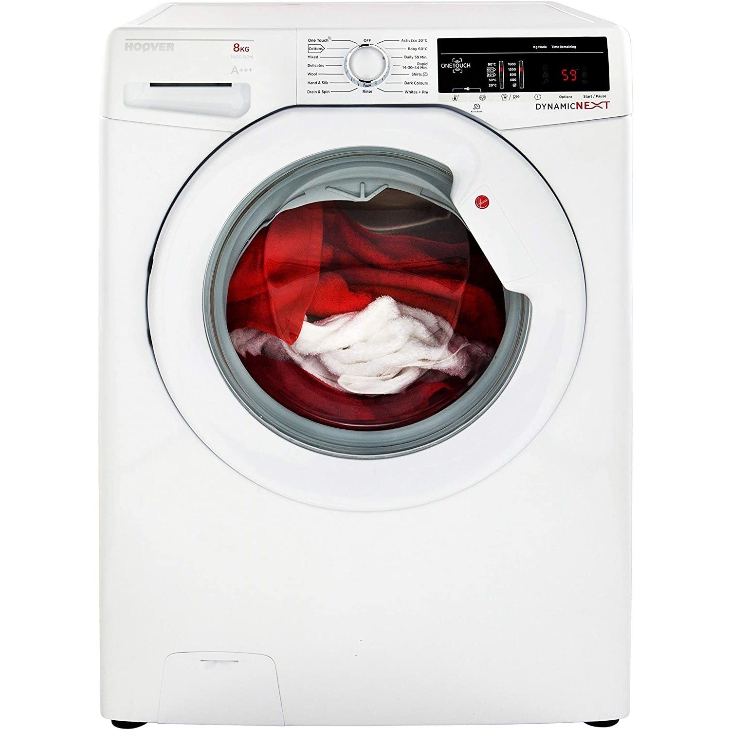 Refurbished Hoover DXOA68LW3/1-80 Smart Freestanding 8KG 1600 Spin Washing Machine White