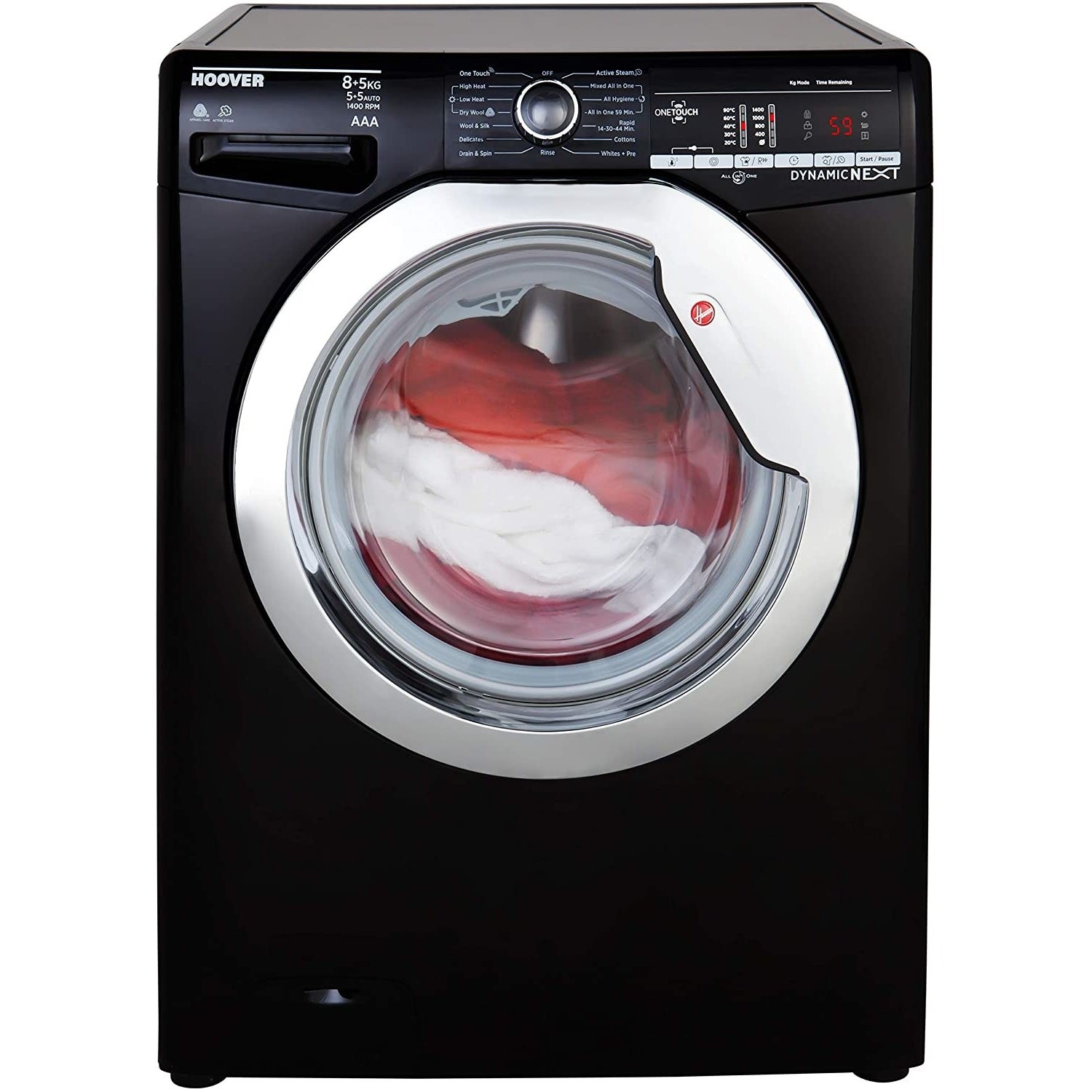 Refurbished Hoover WDXOA485ACB Smart Freestanding 8/5KG 1400 Spin Washer Dryer Black