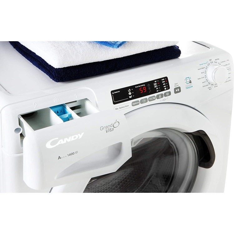 Refurbished Candy Grand'O Vita GVS149D3 Smart Freestanding 9KG 1400 Spin Washing Machine White