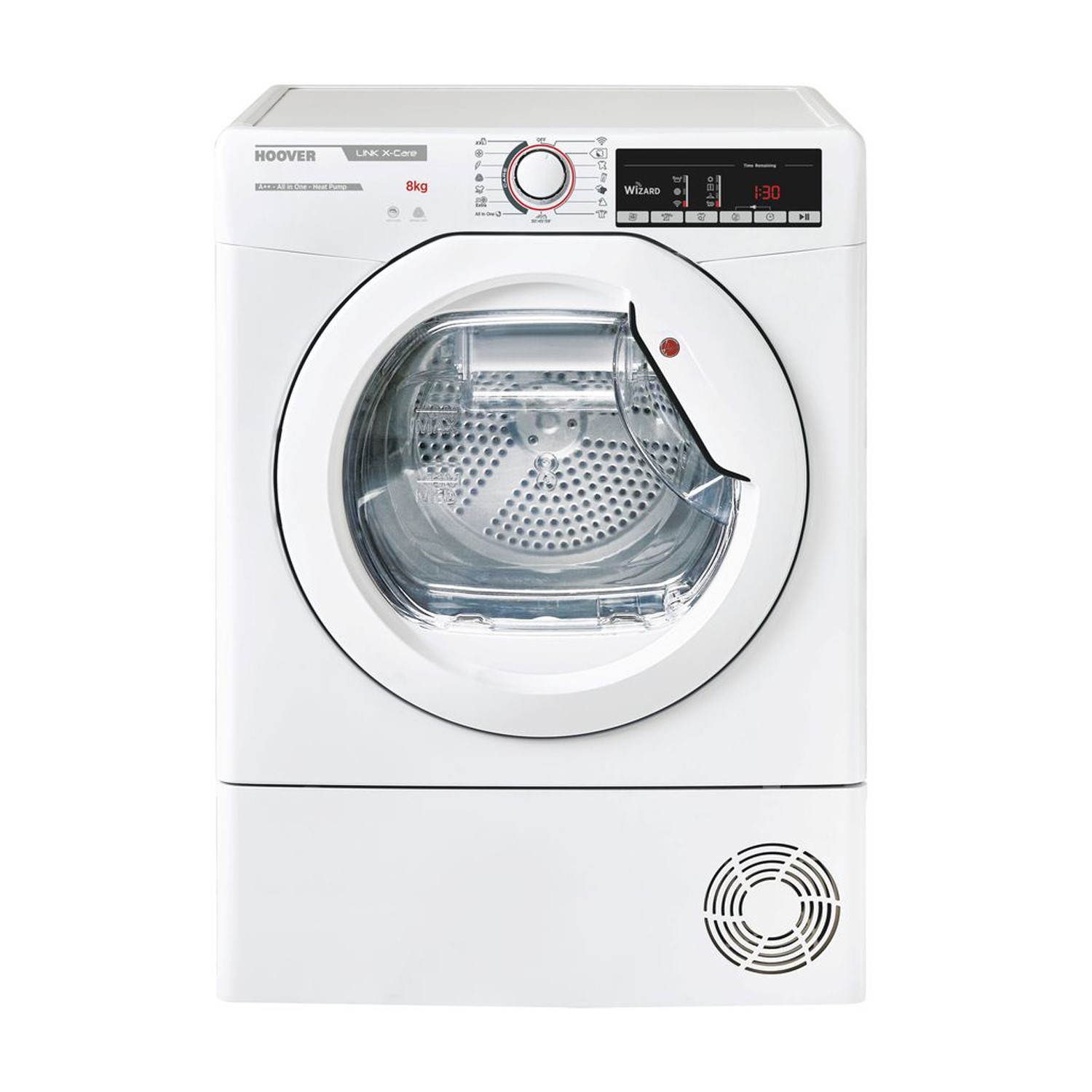 Refurbished Hoover HLXH8A2TE Smart Freestanding Heat Pump 8KG Tumble Dryer White