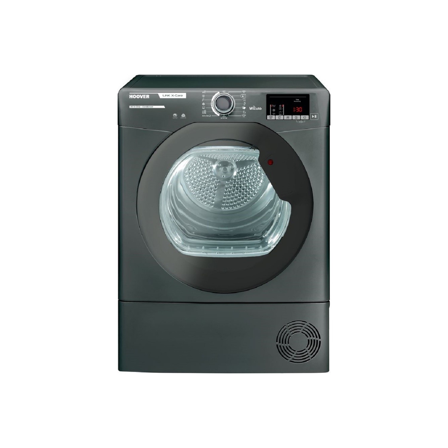 Refurbished Hoover HLX C9DRGR Smart Freestanding Condenser 9KG Tumble Dryer Graphite