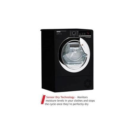 Refurbished Hoover DXO H9A2TCEB-80 Smart Freestanding Heat Pump 9KG Tumble Dryer Black
