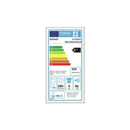 Refurbished Hoover DXO H9A2TCEB-80 Smart Freestanding Heat Pump 9KG Tumble Dryer Black