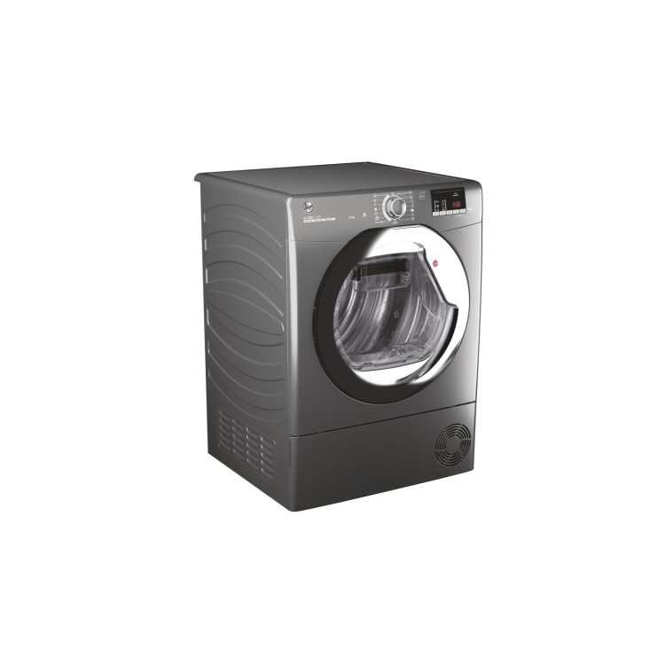 Refurbished Hoover HLE H9A2DCER-80 Freestanding Heat Pump 9KG Tumble Dryer Graphite
