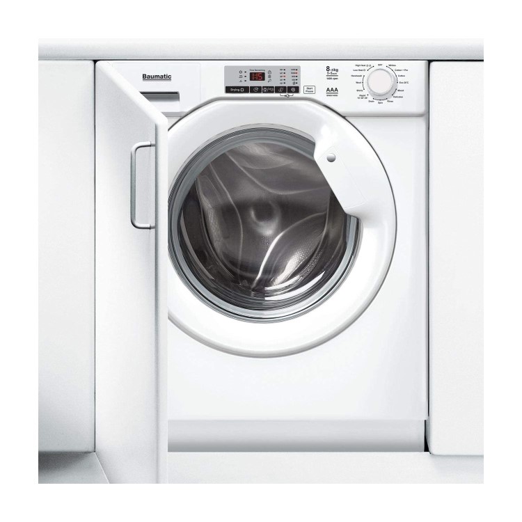 Refurbished Baumatic BWDI1485D Integrated 8/5KG 1400 Spin Washer Dryer White