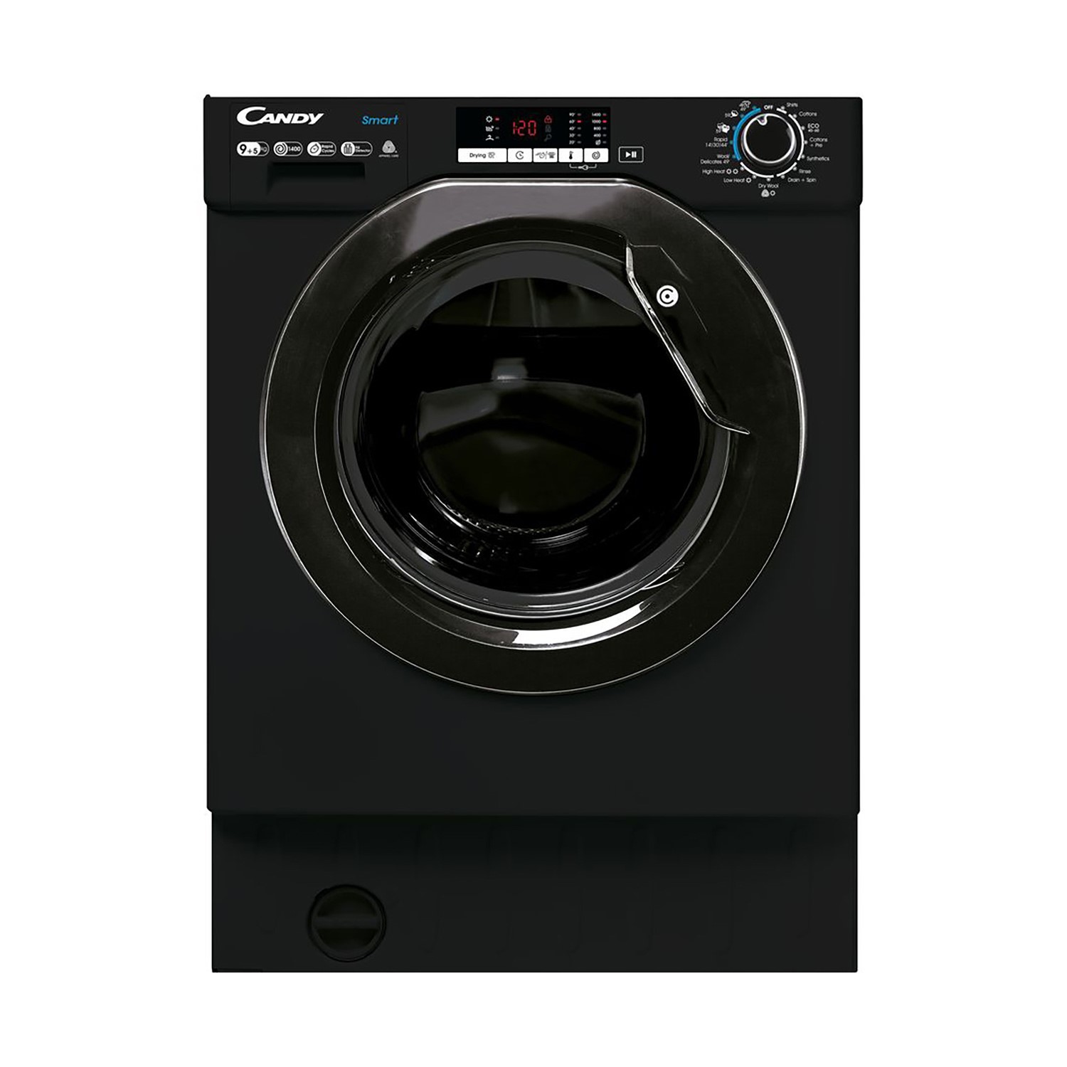 Refurbished Candy CBD495D2WBBE-80 Integrated 9/5KG 1400 Spin Washer Dryer Black