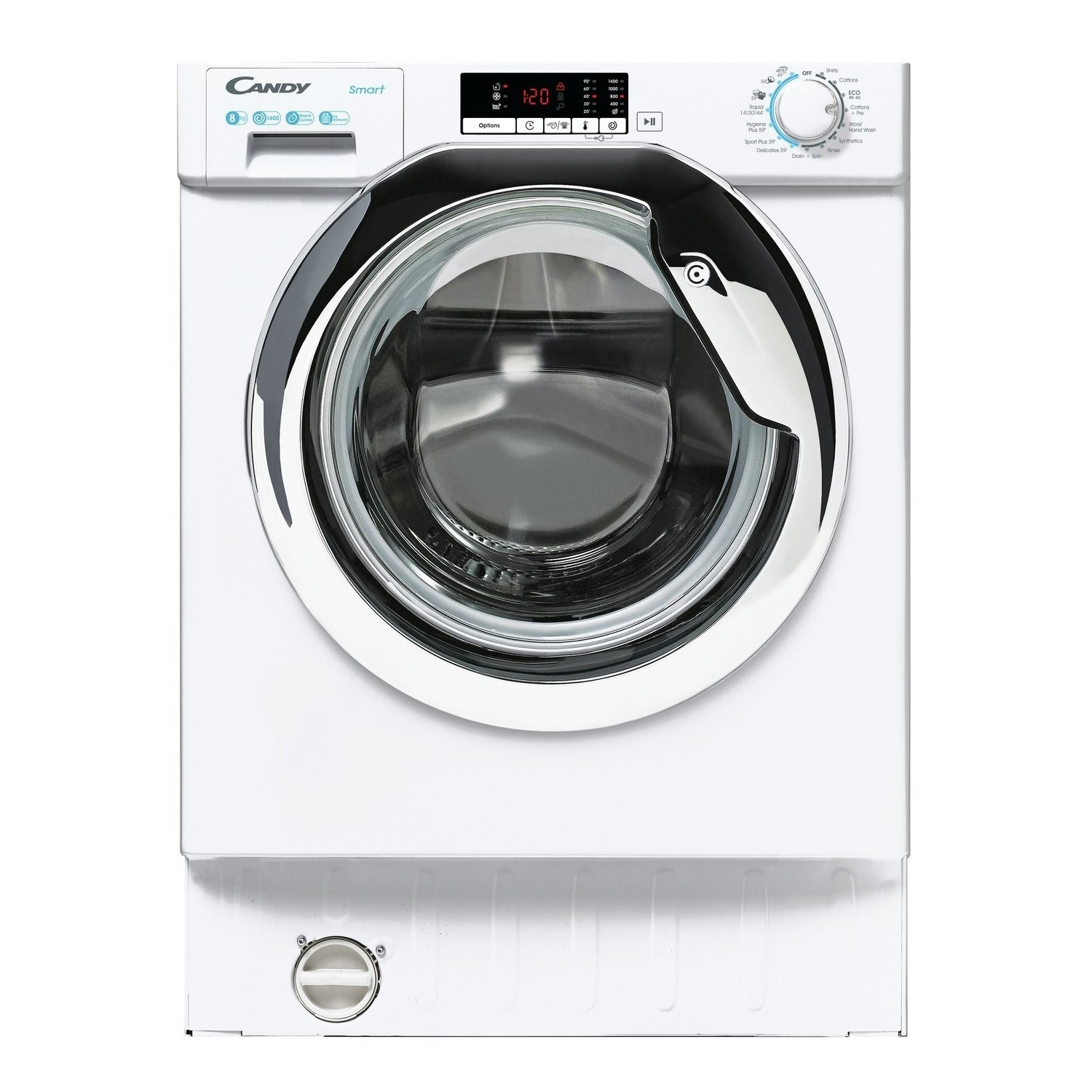 Refurbished Candy CBW48D1XCE 1 Integrated 8KG 1400 Spin Washing Machine White