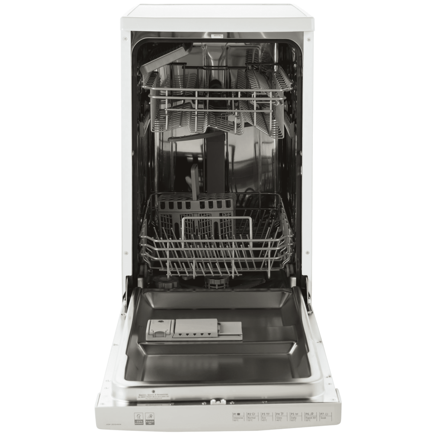 Refurbished Hoover HDP2D1049B 10 Place Freestanding Dishwasher Black A2