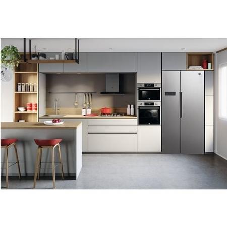 Refurbished Hoover HHSBSO6174XK Freestanding 521 Litre 50/50 Frost Free American Fridge Freezer Stainless Steel