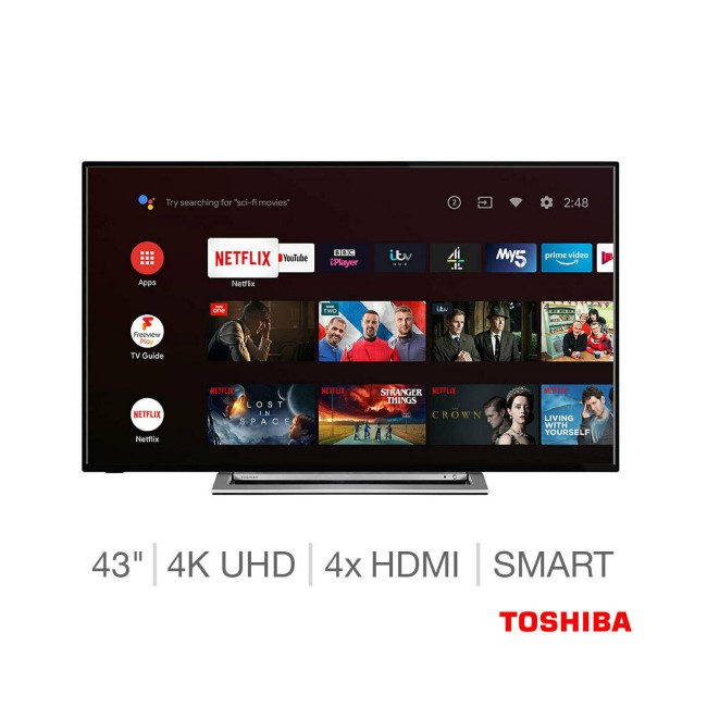 Refurbished Toshiba 43" 4K Ultra HD with HDR LED Freeview Play Smart TV