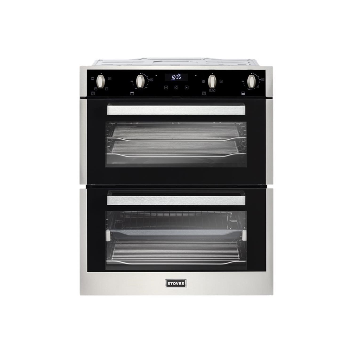 Refurbished Stoves BI702MFCT 60cm Double Built Under Electric Oven Stainless Steel