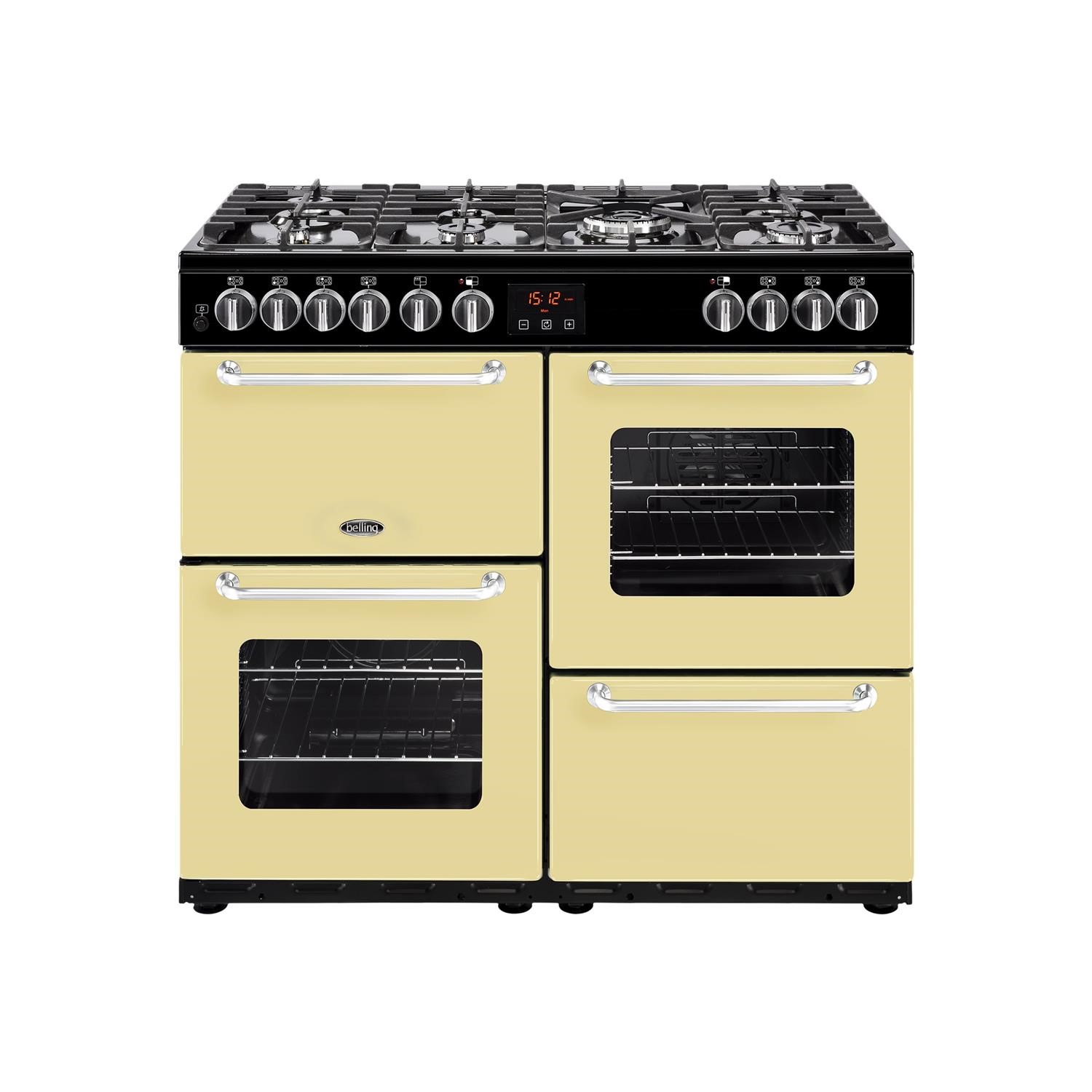 Refurbished Belling Sandringham 100DFT 100cm 7 Burner Gas Hob Dual Fuel Range Cooker