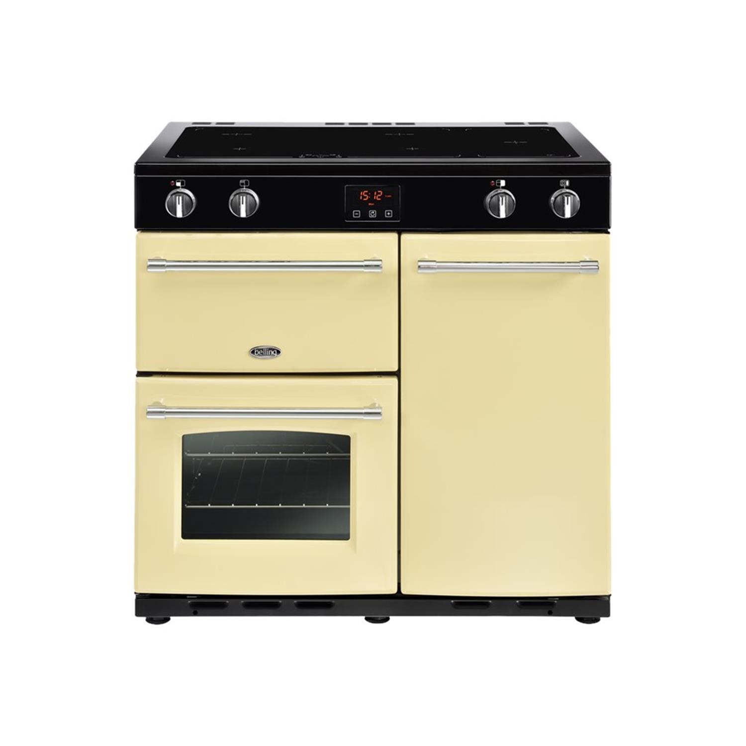 Refurbished Belling Farmhouse 90ei Cream 90cm Range Cooker